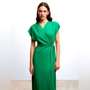Long Green Wrap Dress Size 6/Medium NWT Pretty Green Long Dress ♻️Sustainable♻️